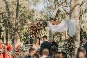 Palm Beach Wedding ceremony flowers