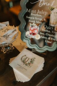 Cocktail Menu for a wedding in Palm Beach